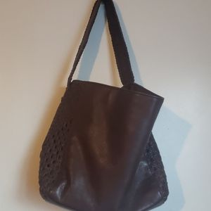 Genuine Brown  Leather Hobo Bag